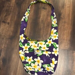Tropical Reversible Purple Floral Crossbody Bag from Hawaii Local Design